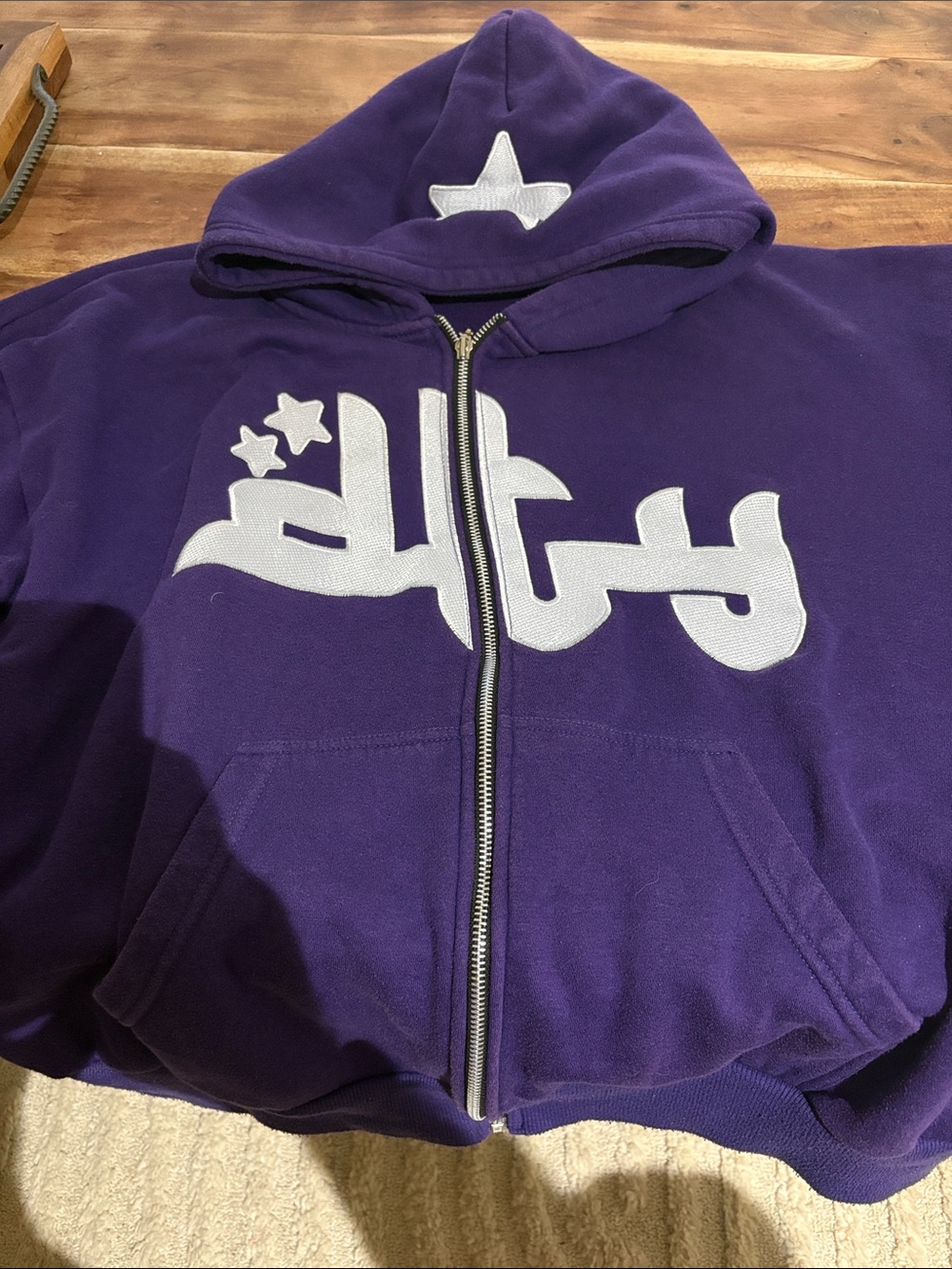Men's divide the youth Purple Full-Zip Hoodie with White Star Graphic